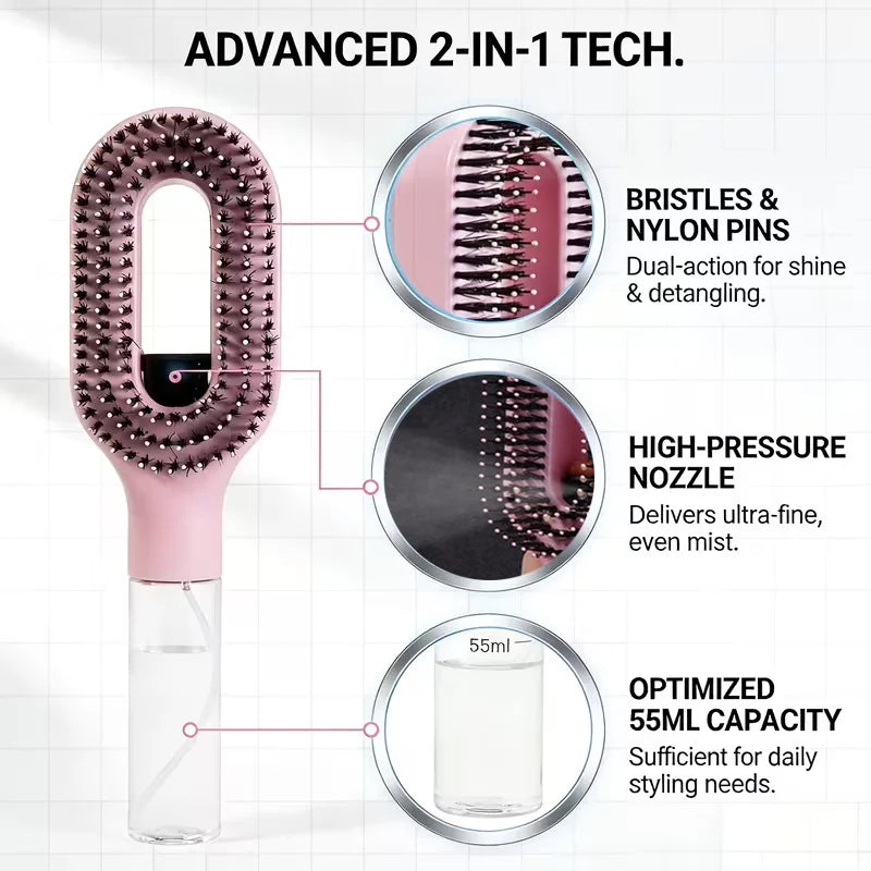 The Self-Misting Hair Brush Set
